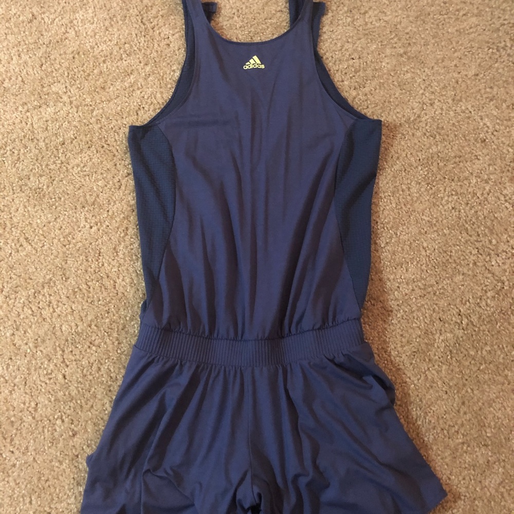 Adidas jumpsuit comes with shorts under and a bra